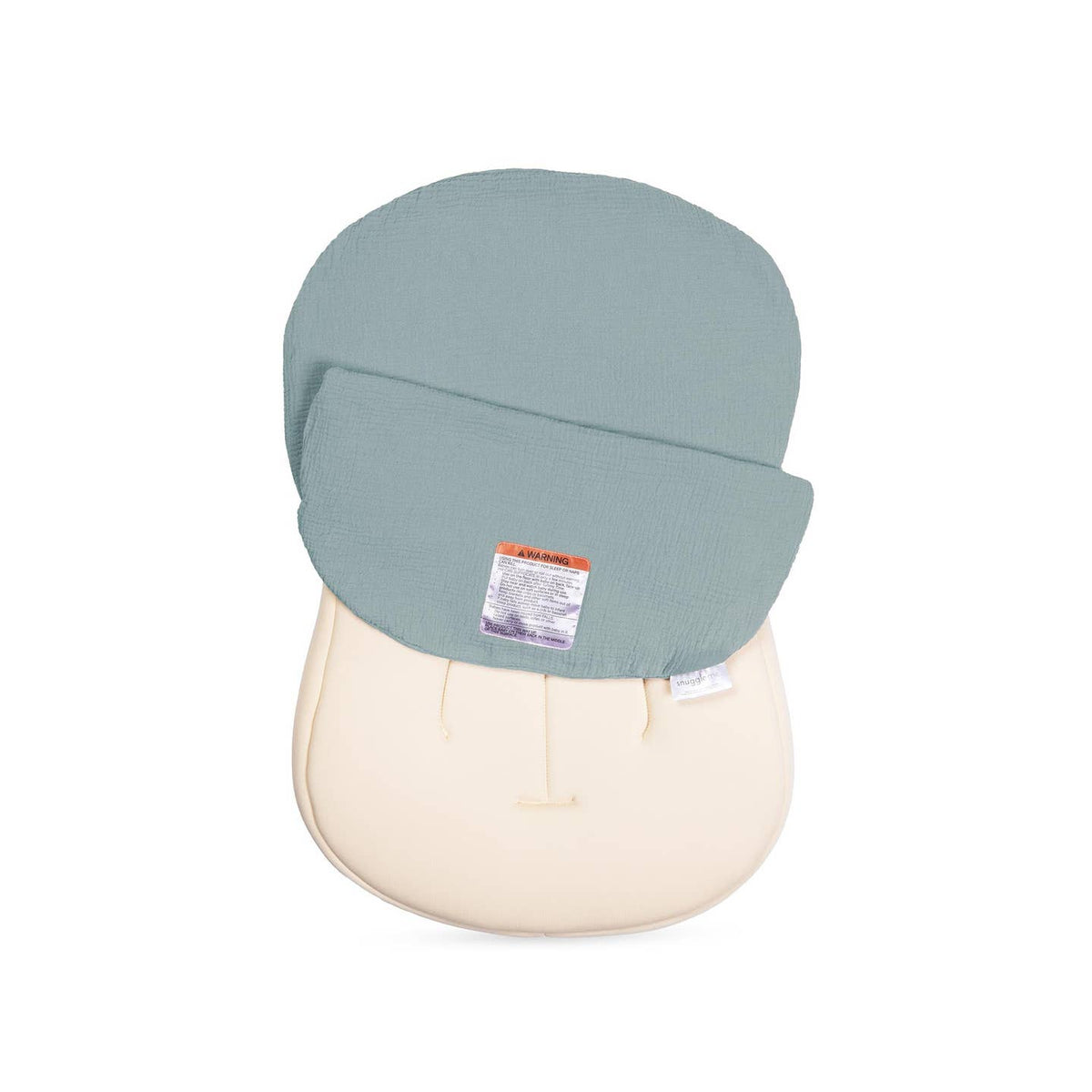 Baby carrier with a blue cover on a white background