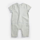 Light blue baby romper on a white background