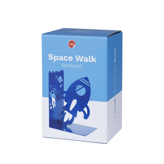 Single Metal Bookend - Blue Space Walk by Balvi