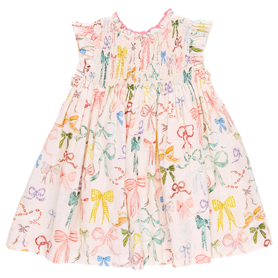 Stevie Dress - Watercolor Bows by Pink Chicken