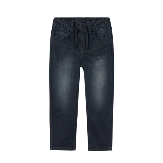 Denim Joggers with Drawstring Waist - Black by Mayoral