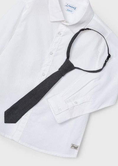 Button Up Shirt with Tie - White by Mayoral