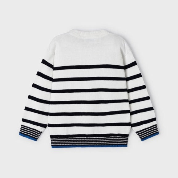 Cotton Striped Sweater - Navy by Mayoral
