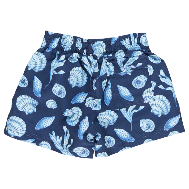 Boys Swim Trunk - Blue Sea Shells by Pink Chicken