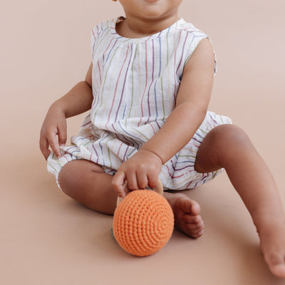 Cotton Crochet Rattle Teether - Orange by The Blueberry Hill