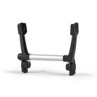 Black and silver bike stand on a white background