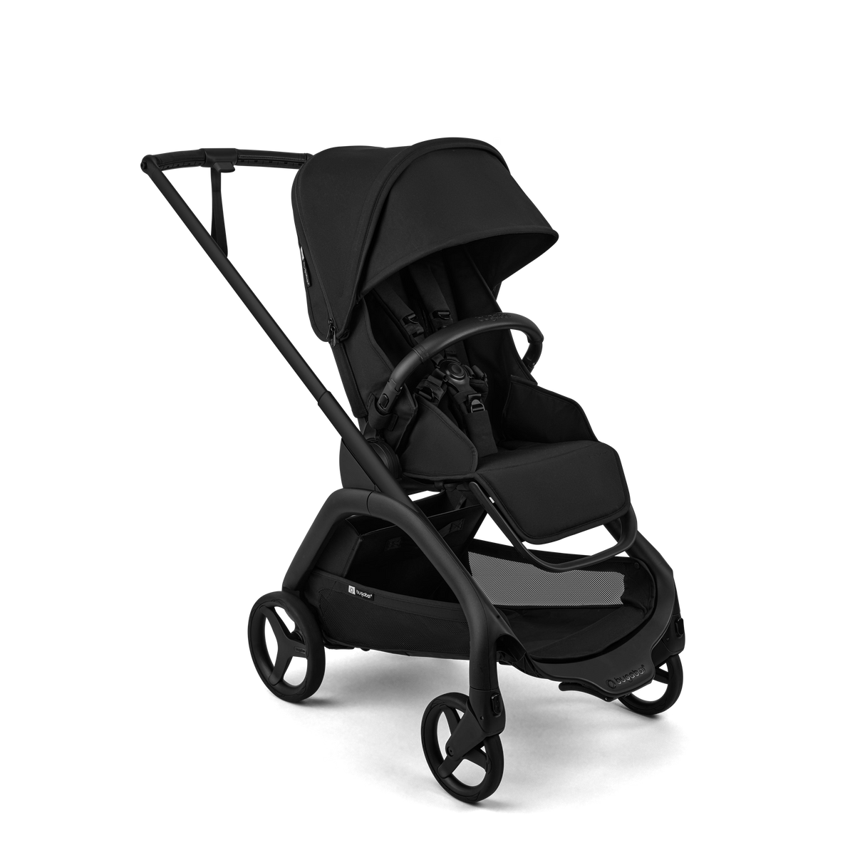 Black stroller on a transparent background