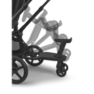 Black baby stroller on a transparent background