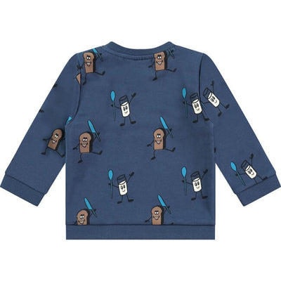 Baby Sweatshirt - Blue Breakfast Print by Babyface