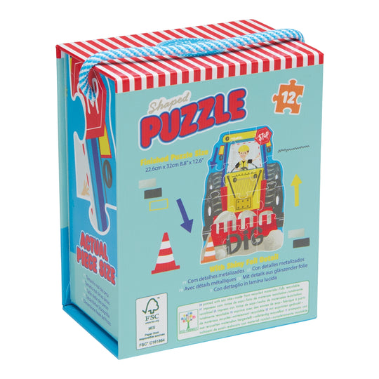 Construction Shaped Jigsaw - 12 Pieces by Floss & Rock