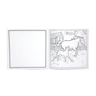 Two coloring pages with horse illustrations on a white background