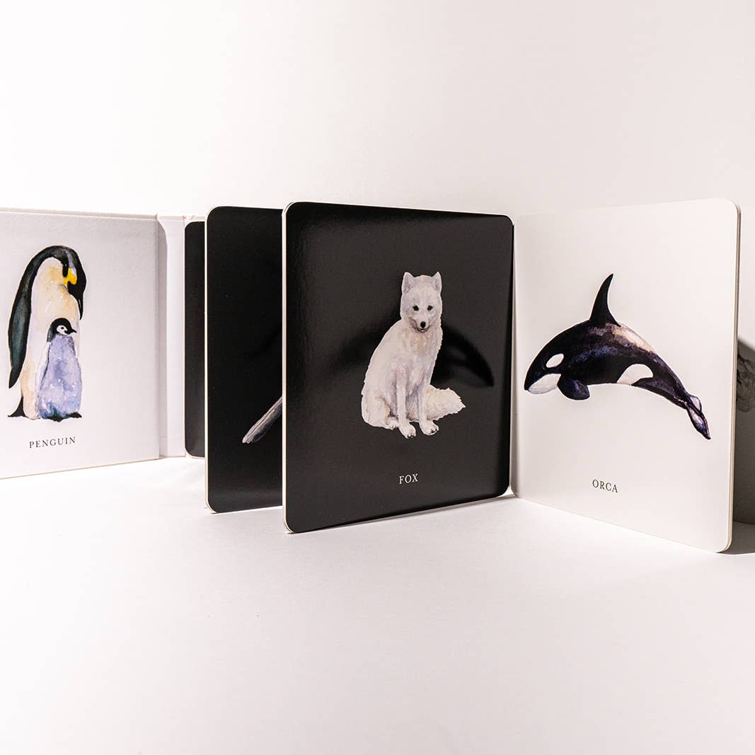 Set of four animal-themed coasters on a white surface