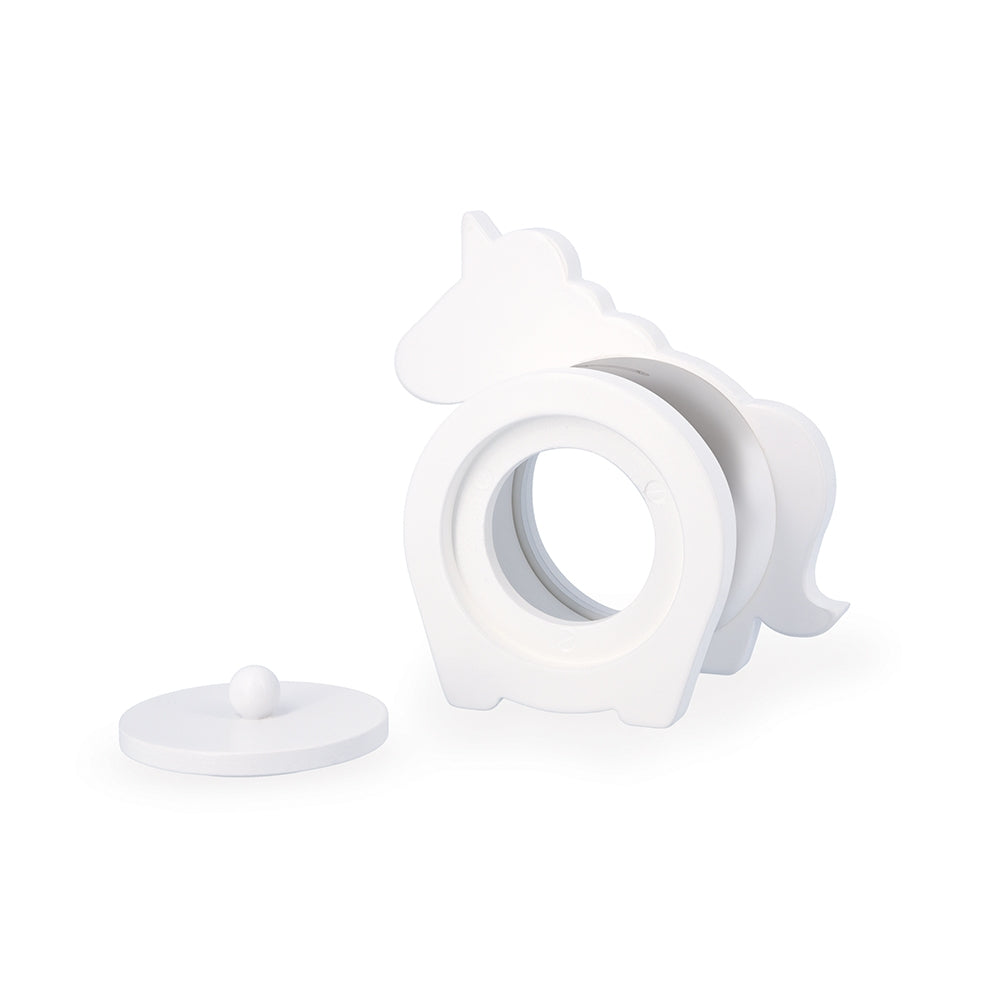White silicone ring with suction cup on a white background