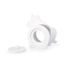 White silicone ring with suction cup on a white background
