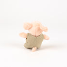 plush pink pig with beige romper - view from the back