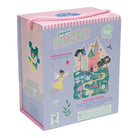 Shaped puzzle box with fairy and castle design on a white background