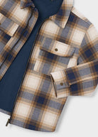 Plaid jacket with a zipper on a white background