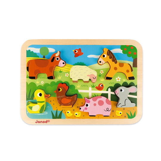 Chunky Wooden Puzzle - Farm by Janod