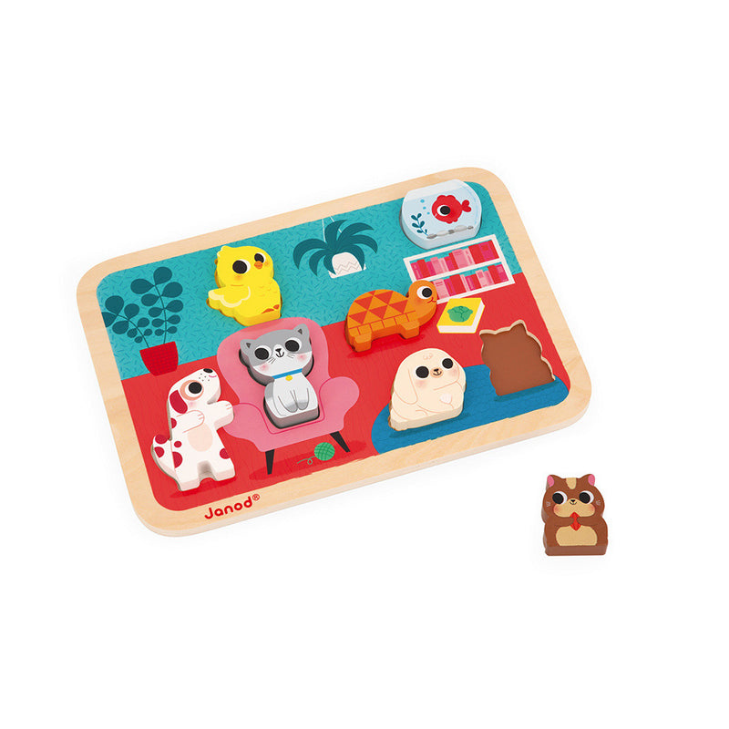 Chunky Wooden Puzzle - Pets by Janod