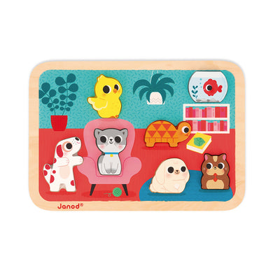 Chunky Wooden Puzzle - Pets by Janod