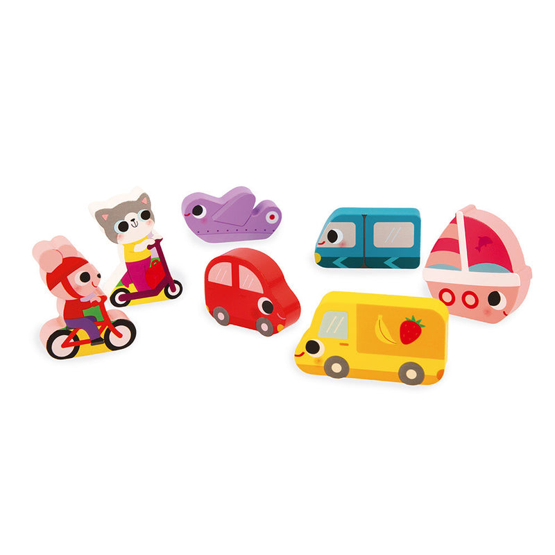 Chunky Wooden Puzzle - Vehicles by Janod