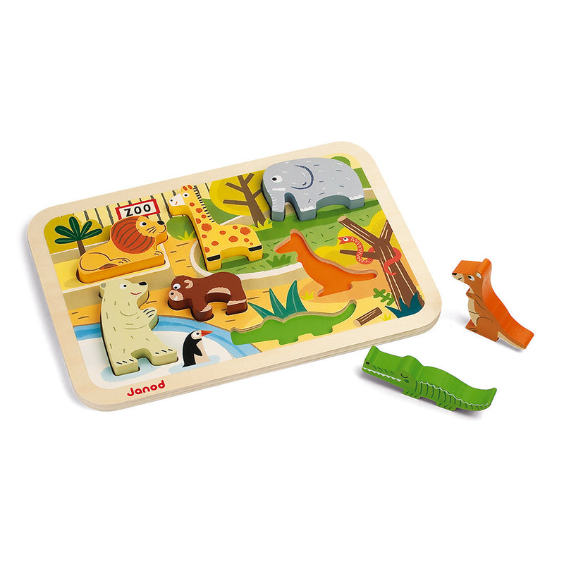 Chunky Wooden Puzzle - Zoo by Janod