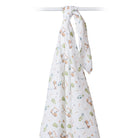 Baby swaddle with animal pattern on a white background
