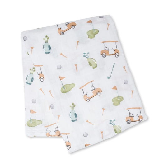Cotton Muslin Swaddle XL - Golf by Lulujo