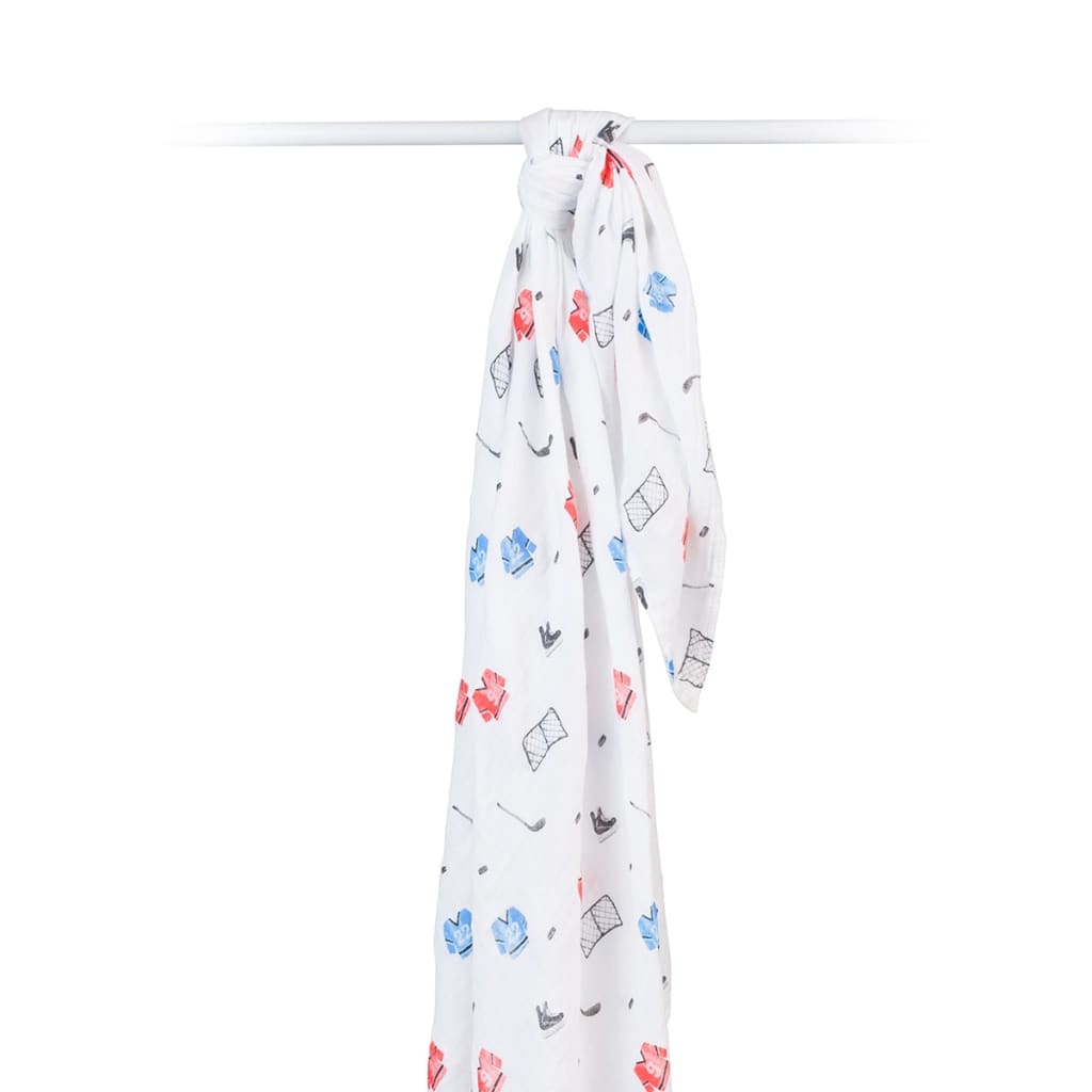 Baby blanket with colorful car pattern on a white background