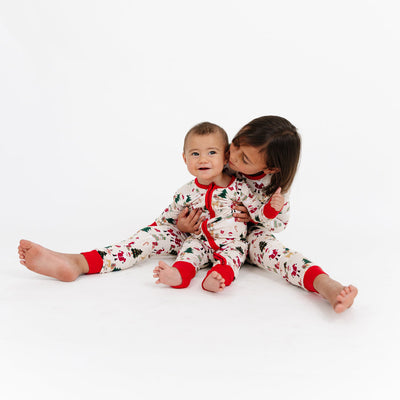 Cozy Christmas Bamboo Long Sleeve Kids Pajama Pants Set by Emerson and Friends