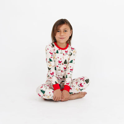 Cozy Christmas Bamboo Long Sleeve Kids Pajama Pants Set by Emerson and Friends