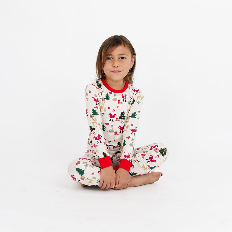 Cozy Christmas Bamboo Long Sleeve Kids Pajama Pants Set by Emerson and Friends