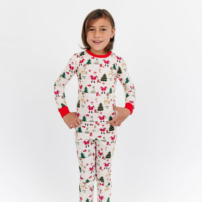 Cozy Christmas Bamboo Long Sleeve Kids Pajama Pants Set by Emerson and Friends
