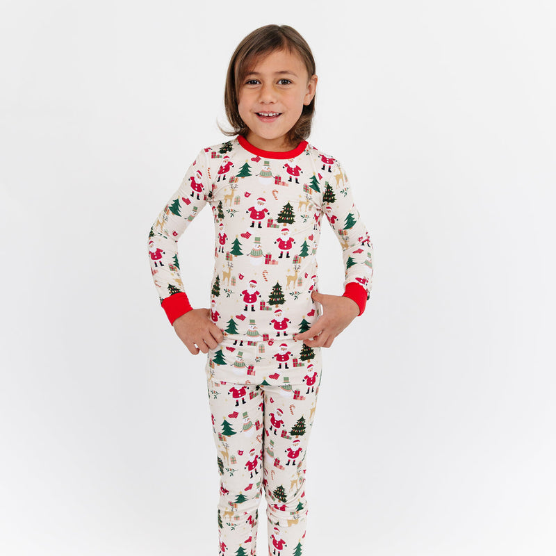 Cozy Christmas Bamboo Long Sleeve Kids Pajama Pants Set by Emerson and Friends