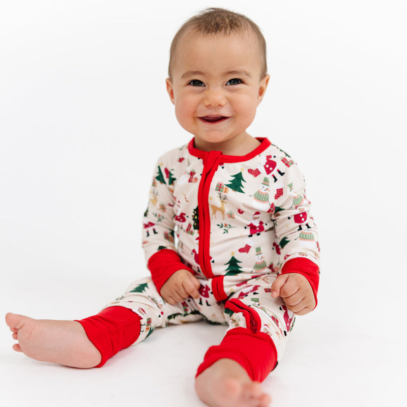 Cozy Christmas Bamboo Convertible Baby Pajamas by Emerson and Friends