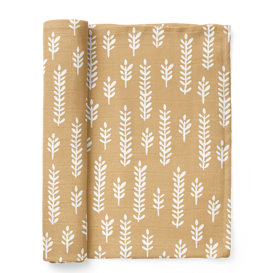 Wheat Muslin Swaddle - Almond by Mini Wander
