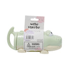 Light green hippo-shaped water squirter with Sunnylife branding on a white background