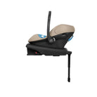 Baby car seat with black base on a white background
