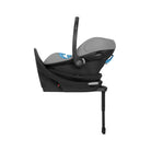 Baby car seat with base on a white background