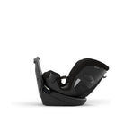 Black baby car seat on a white background