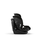 Black baby car seat on a white background