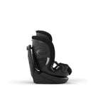 Black baby car seat on a white background