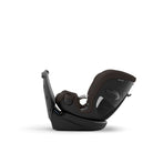 Black and blue car seat on a white background