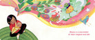 Illustration of a woman holding a baby with a colorful, magical background featuring animals and stars.