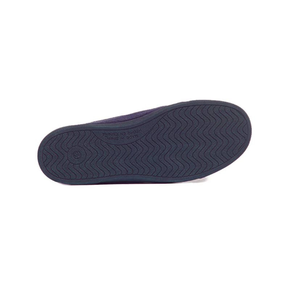 Navy blue shoe sole on a white background