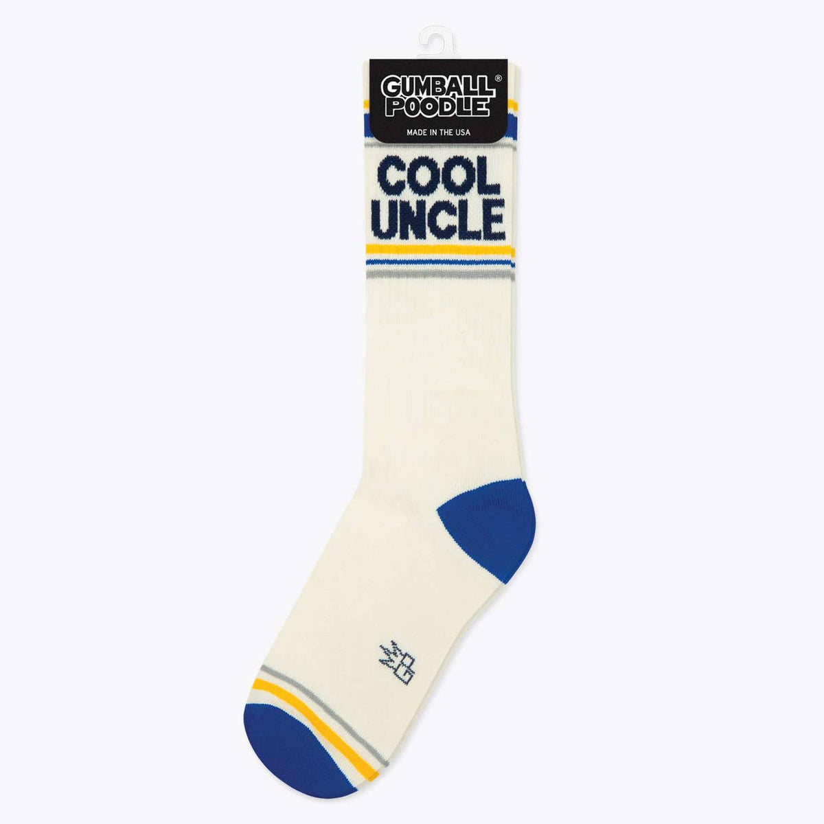 Sock with 'Cool Uncle' text on a white background