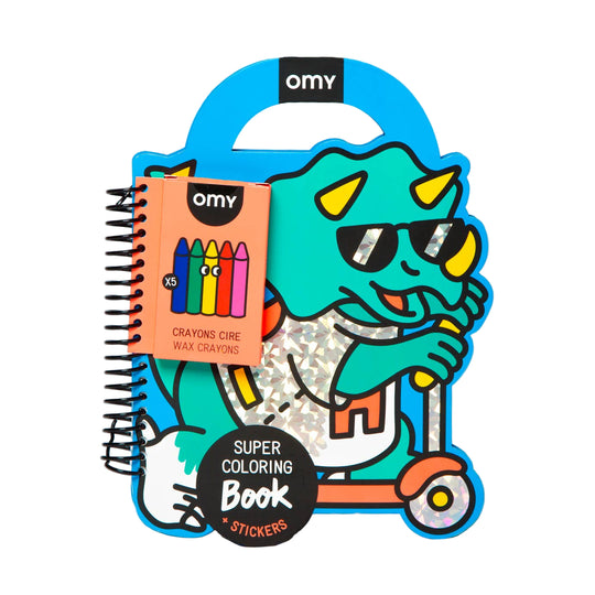 Dino Super Coloring & Sticker Book by OMY