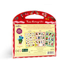 Yumi Kitagishi sticker pack with colorful illustrations on a red background