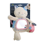 Cat-shaped toy with mirror and packaging on a white background