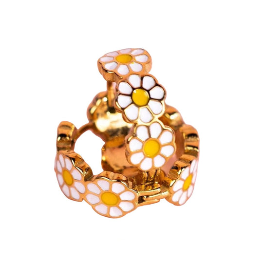 Daisy Huggies Earrings by Pierced